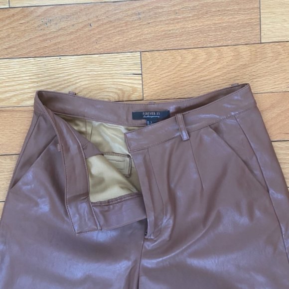 Brown Faux Leather Pants - Picture 7 of 10